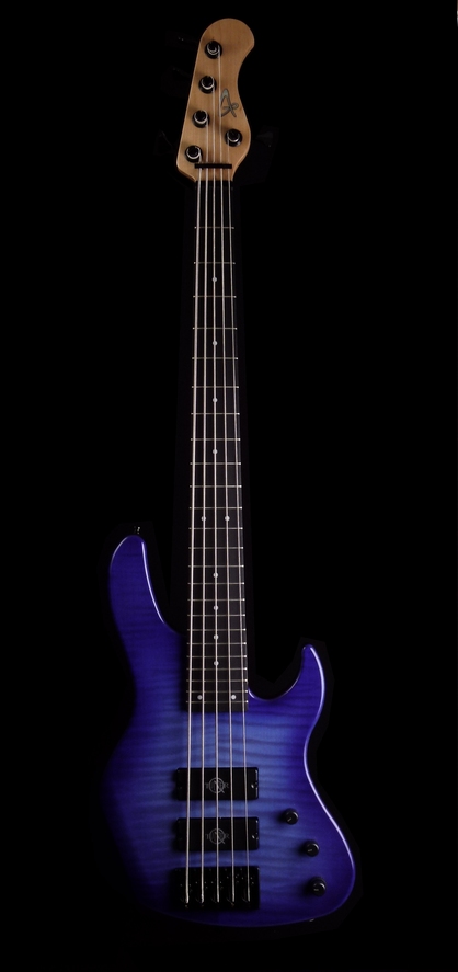 5 string bass equipped with q-tuners made by paolo betti