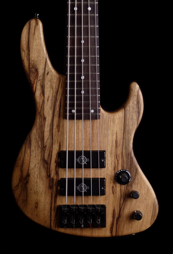 5 string bass equipped with Q-tuners made by paolo betti